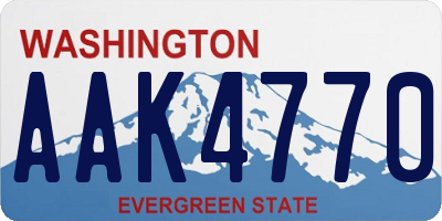 WA license plate AAK4770