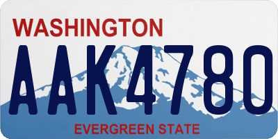 WA license plate AAK4780