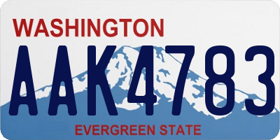WA license plate AAK4783