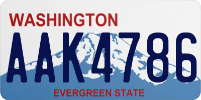 WA license plate AAK4786