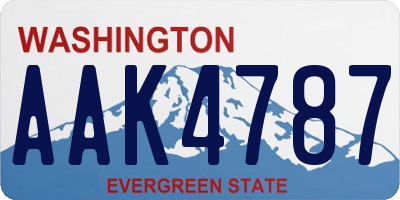 WA license plate AAK4787
