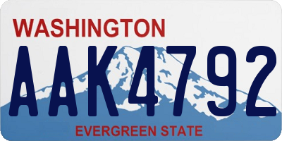 WA license plate AAK4792