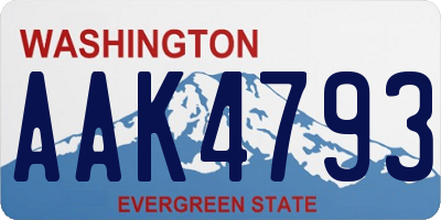 WA license plate AAK4793
