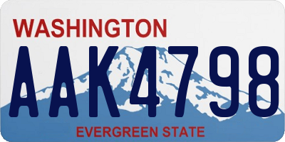 WA license plate AAK4798