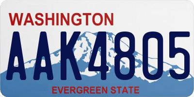 WA license plate AAK4805