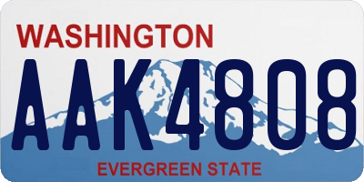 WA license plate AAK4808