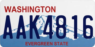 WA license plate AAK4816