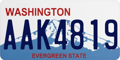 WA license plate AAK4819