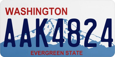WA license plate AAK4824