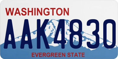 WA license plate AAK4830