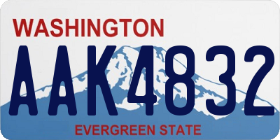 WA license plate AAK4832