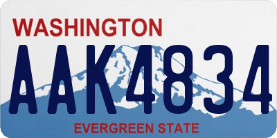 WA license plate AAK4834