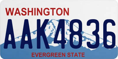 WA license plate AAK4836