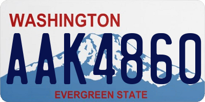 WA license plate AAK4860