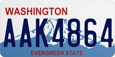 WA license plate AAK4864