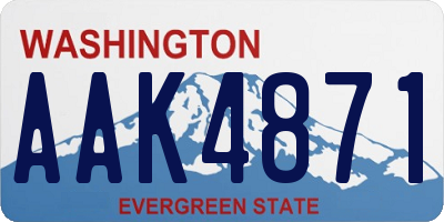 WA license plate AAK4871