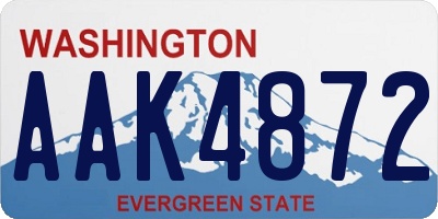 WA license plate AAK4872