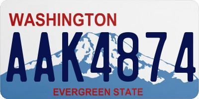 WA license plate AAK4874