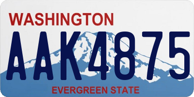 WA license plate AAK4875