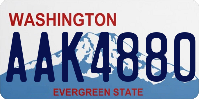 WA license plate AAK4880