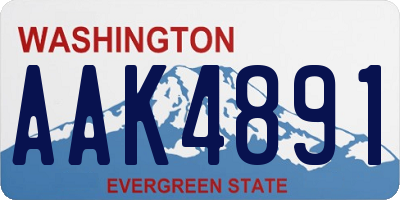 WA license plate AAK4891