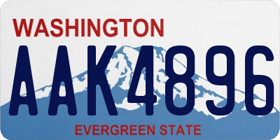 WA license plate AAK4896