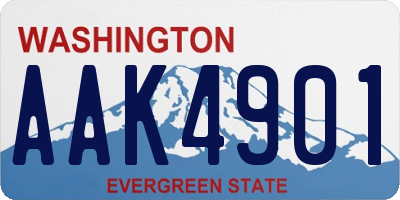 WA license plate AAK4901