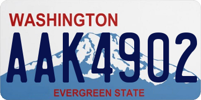 WA license plate AAK4902
