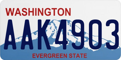 WA license plate AAK4903