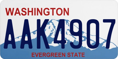 WA license plate AAK4907