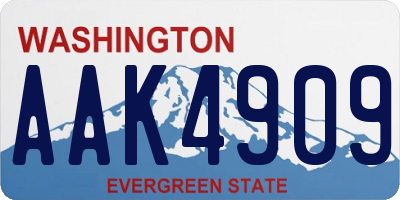 WA license plate AAK4909