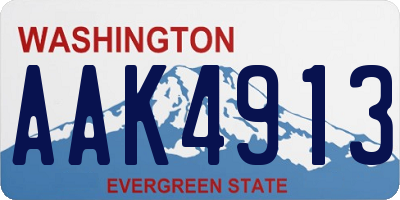 WA license plate AAK4913