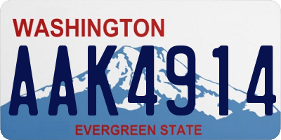 WA license plate AAK4914