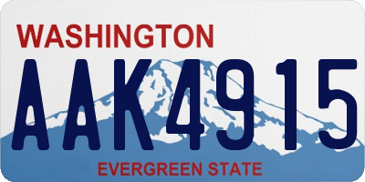 WA license plate AAK4915