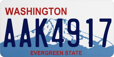 WA license plate AAK4917
