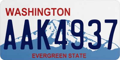 WA license plate AAK4937
