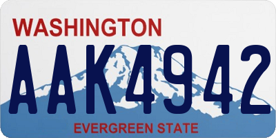 WA license plate AAK4942