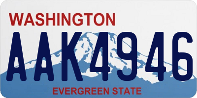 WA license plate AAK4946
