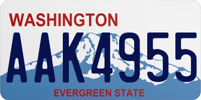 WA license plate AAK4955