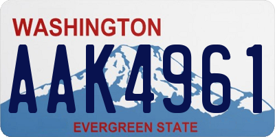 WA license plate AAK4961