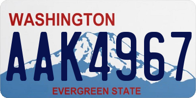 WA license plate AAK4967