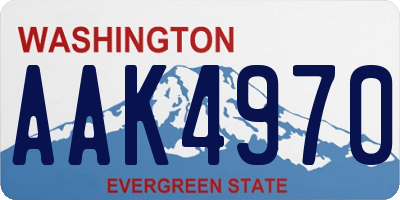 WA license plate AAK4970