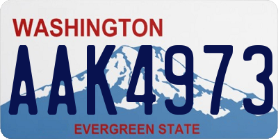 WA license plate AAK4973
