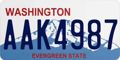 WA license plate AAK4987
