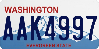 WA license plate AAK4997