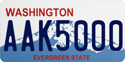 WA license plate AAK5000