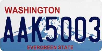 WA license plate AAK5003