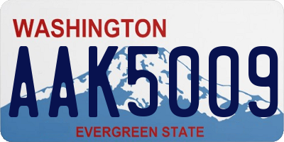 WA license plate AAK5009
