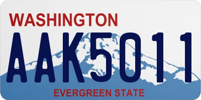 WA license plate AAK5011