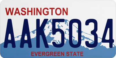 WA license plate AAK5034